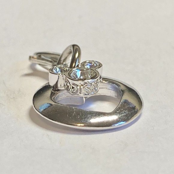 Vintage Disney Mickey Mouse Ears Charm Heart Crystal Signed Zipper Pull Bracelet - Picture 9 of 13